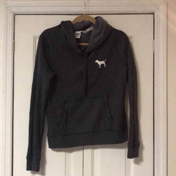 PINK Victoria's Secret Tops - 🔴 Offers Accepted🔴 dark grey pink hoodie